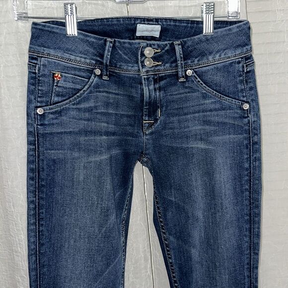 Hudson 25 Collin Flap Skinny Ankle Blue Stretch Designer Jeans - Picture 3 of 13